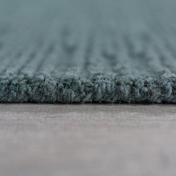 Šedomodrý ručně tkaný vlněný koberec 200x290 cm Harris Boucle – Flair Rugs