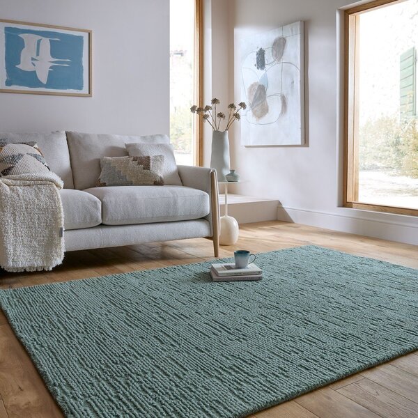 Šedomodrý ručně tkaný vlněný koberec 200x290 cm Harris Boucle – Flair Rugs