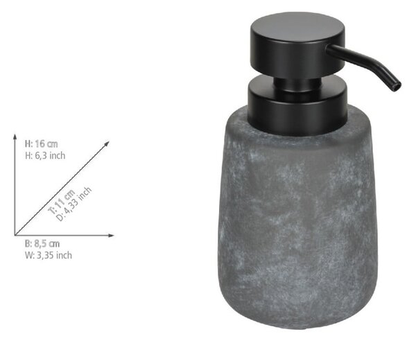 Šedý keramický dávkovač mýdla 400 ml Sacile – Wenko