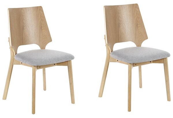 Sada 2 jídelních židlí světlé dřevo/šedé ABEE