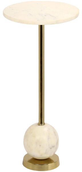 Nordic Living Bílý mramorový odkládací stolek Selen 25 cm