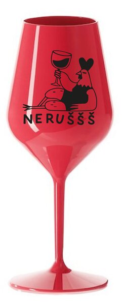 NERUŠŠŠ - červená nerozbitná sklenice na víno 470 ml