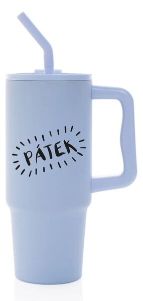 PÁTEK - světle modrý cestovní termohrnek 900 ml