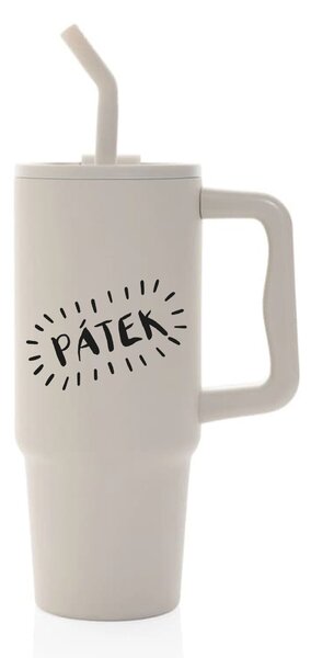 PÁTEK - béžový cestovní termohrnek 900 ml