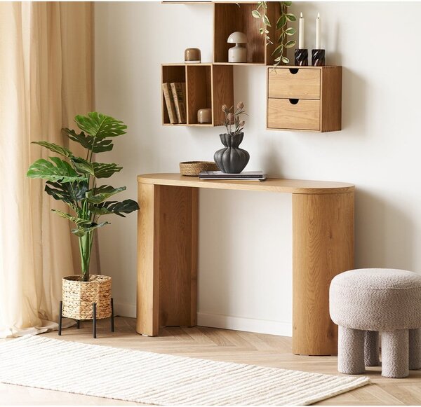 Konzolový stolek v dekoru dubu v přírodní barvě 38x114 cm Bibione – House Nordic