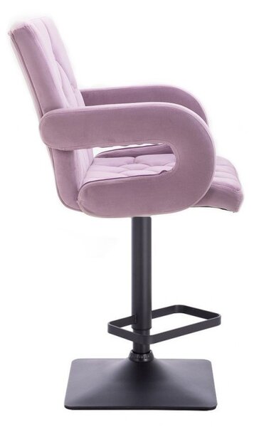 LuxuryForm DESIGN Barová židle BOSTON VELUR na černé hranaté podstavě - levandule