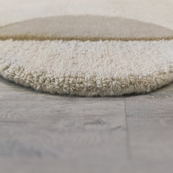 Šedobéžový ručně tkaný vlněný koberec 160x230 cm Mia Scallop Frame – Flair Rugs