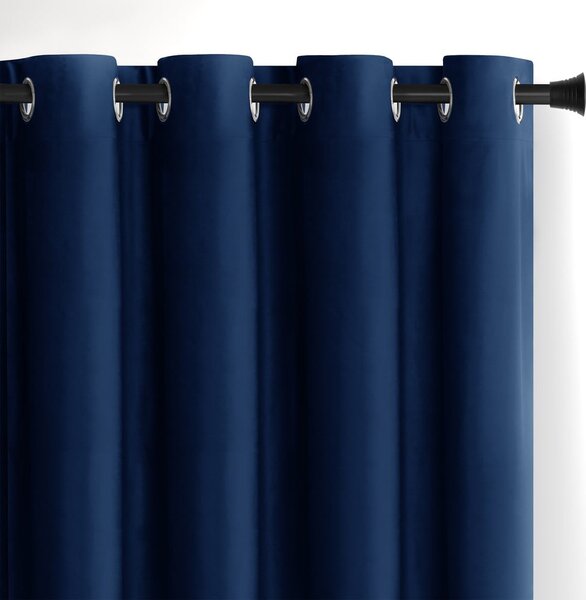 Tmavě modrý sametový dimout závěs 140x270 cm Eyelets – Restilo