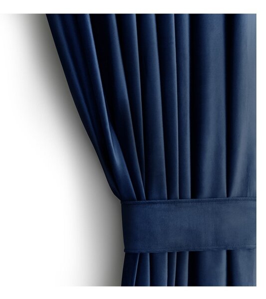 Tmavě modrý sametový dimout závěs 140x270 cm Eyelets – Restilo