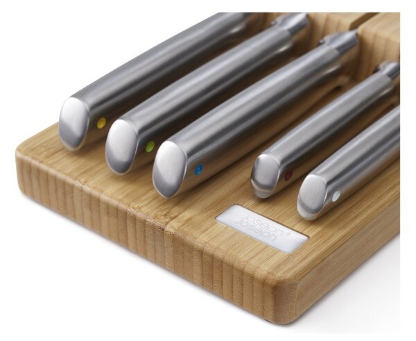 Sada nožů se stojanem 5 ks z nerezové oceli Elevate Bamboo – Joseph Joseph