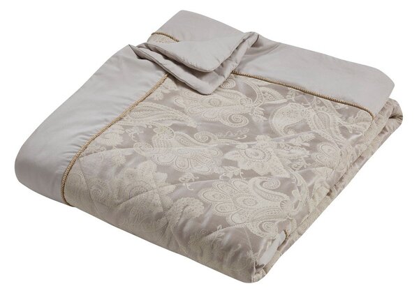Béžový prošívaný přehoz z žakáru 240x260 cm Opulent Jacquard – Catherine Lansfield