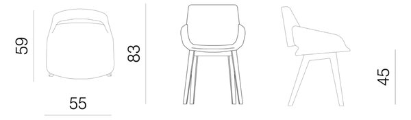 Designové židle Monk Wood Base Armchair