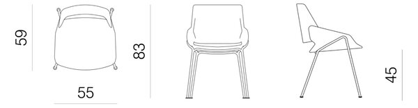 Designové židle Monk Steel Base Armchair