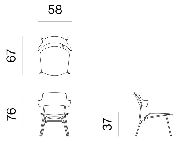 Prostoria designová křesla Strain Low Plywood Armchair