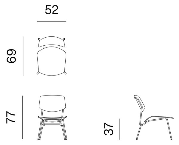 Prostoria designová křesla Strain Low Plywood Chair