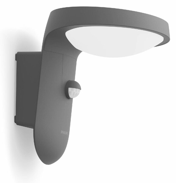 Tyla IR venkovní nástěnné LED svítidlo se senzorem 9W 820lm 2700K IP44, antracit