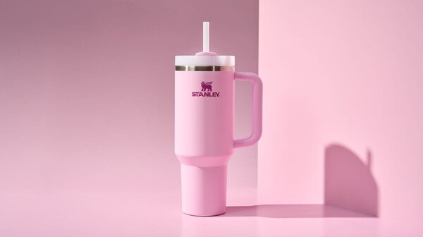 Růžová termoska s brčkem z nerezové oceli 1,18 l Quencher H2.0 FlowState Tumbler Cherry Blossom – Stanley