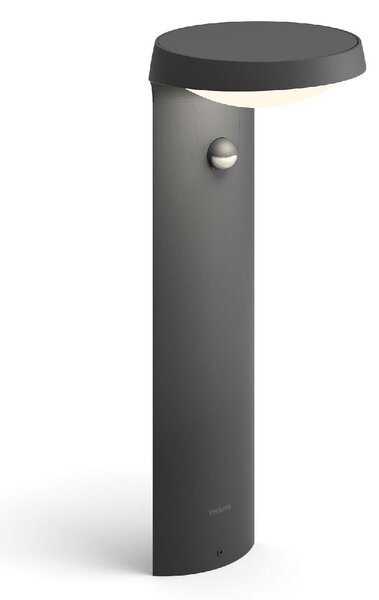 Tyla IR venkovní sloupkové LED svítidlo se senzorem 9W 820lm 2700K IP44 40cm, antracit