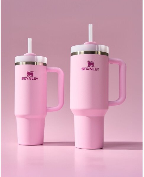 Růžová termoska s brčkem z nerezové oceli 1,18 l Quencher H2.0 FlowState Tumbler Cherry Blossom – Stanley