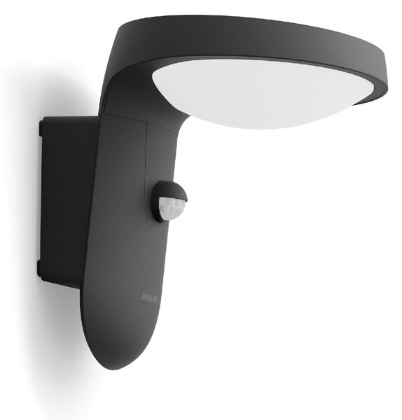 Tyla IR solární venkovní nástěnné LED svítidlo se senzorem 1,2W 255lm 3000K IP44, antracit