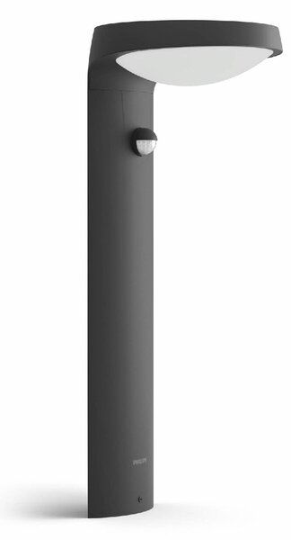 Tyla IR solární venkovní sloupkové LED svítidlo se senzorem 1,2W 255lm 3000K IP44 40cm, antracit