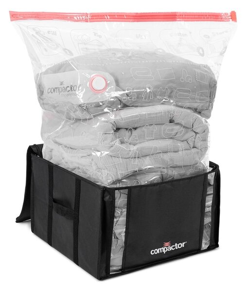 Vakuové vyztužené látkové úložné boxy na oblečení v sadě 2 ks 42x25x25 cm Black Edition – Compactor