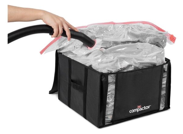 Vakuové vyztužené látkové úložné boxy na oblečení v sadě 2 ks 42x25x25 cm Black Edition – Compactor