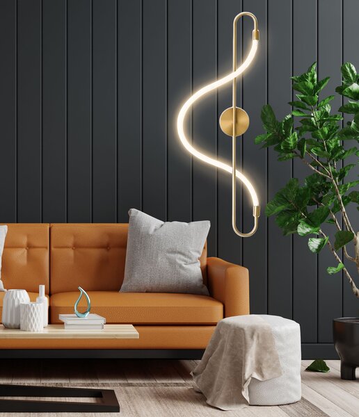 Toolight Toolight, LED nástěnné svítidlo 25W APP858-W Long Gold, zlatá, OSW-03995