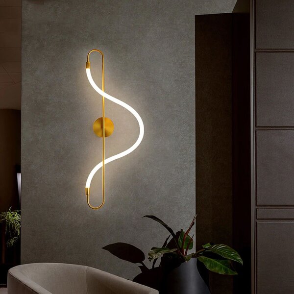 Toolight Toolight, LED nástěnné svítidlo 25W APP858-W Long Gold, zlatá, OSW-03995
