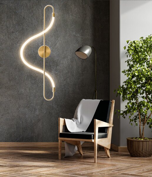 Toolight Toolight, LED nástěnné svítidlo 25W APP858-W Long Gold, zlatá, OSW-03995