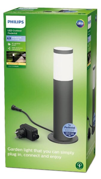 Venkovní sloupkové Low Voltage LED svítidlo 1x6W 600lm 2700K IP44 nestmívatelné, antracitové