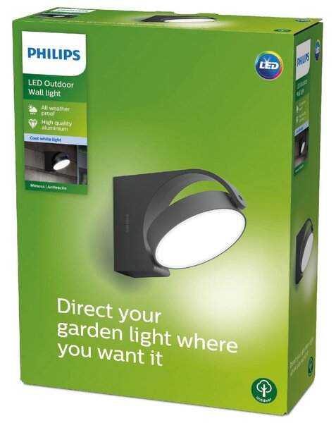 Mimosa venkovní nástěnné LED svítidlo 1x7W 680lm 4000K IP44 nestmívatelné, antracitové