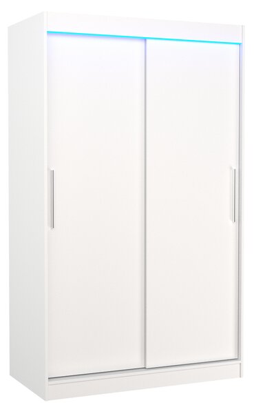 ADRK Šatní skříň posuvná s LED osvětlením COLLIN W 120 L, bílá