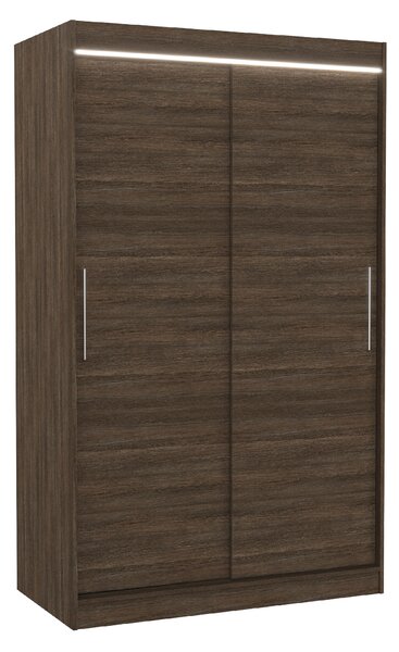 ADRK Šatní skříň posuvná s LED osvětlením COLLIN CH 120 L, choco