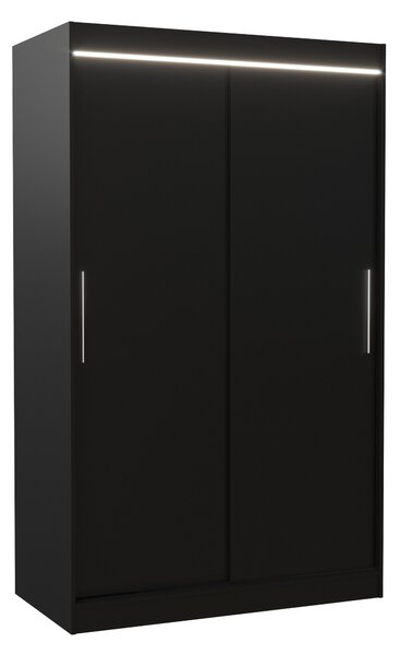 ADRK Šatní skříň posuvná s LED osvětlením COLLIN B 120 L, černá