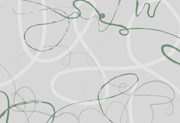Fototapeta Zelené a šedé vířivé čáry, Designové fototapety na zeď, Populární fototapety, w01455v1 - Tapeko.co.cz