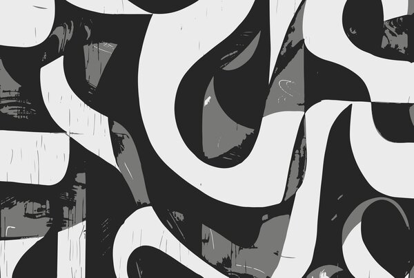 Fototapeta Černobílý obraz vířivého vzoru, Designové fototapety na zeď, Populární fototapety, w00964 - Tapeko.co.cz