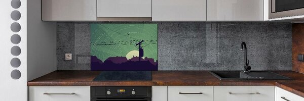 Dekorační panel sklo Ptáci město pksh-73778938
