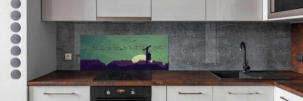 Dekorační panel sklo Ptáci město pksh-73778938