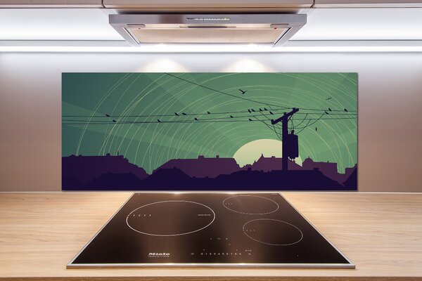 Dekorační panel sklo Ptáci město pksh-73778938