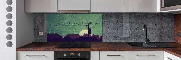 Dekorační panel sklo Ptáci město pksh-73778938