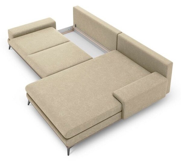Béžová rozkládací rohová pohovka Windsor & Co Sofas Planet, pravý roh
