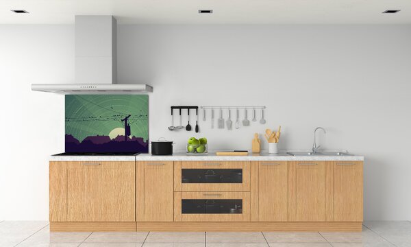 Dekorační panel sklo Ptáci město pksh-73778938