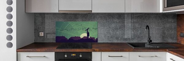 Dekorační panel sklo Ptáci město pksh-73778938