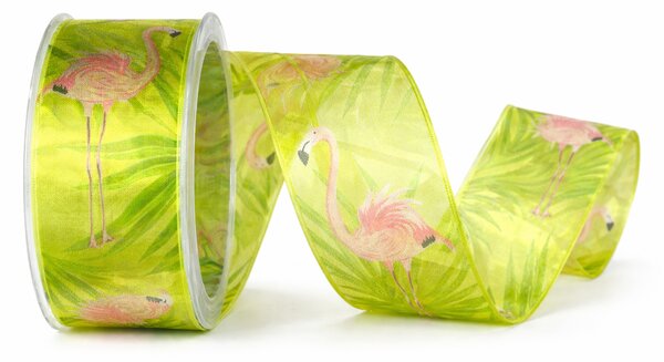 Stuha taftová ROSA FLAMINGO průsvitná 40mm x 2m (13,- Kč/m)
