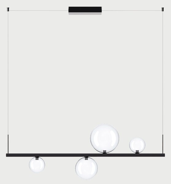 Lodes Závěsné lineární LED svítidlo RANDOM STICK, Short, d.100cm Teplota světla: 2700, Barva stínidla: Bronzová, Barva baldachýnu: Černá