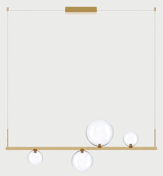 Lodes Závěsné lineární LED svítidlo RANDOM STICK, Short, d.100cm Teplota světla: 2700, Barva stínidla: Bronzová, Barva baldachýnu: Černá