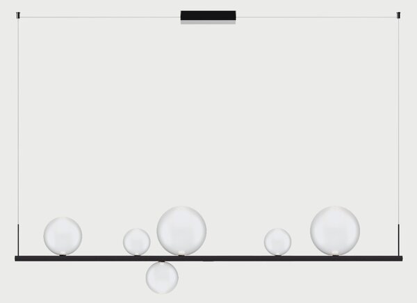 Lodes Závěsné lineární LED svítidlo RANDOM STICK, Long, d.150cm Teplota světla: 2700, Barva stínidla: Zlatá, Barva baldachýnu: Černá