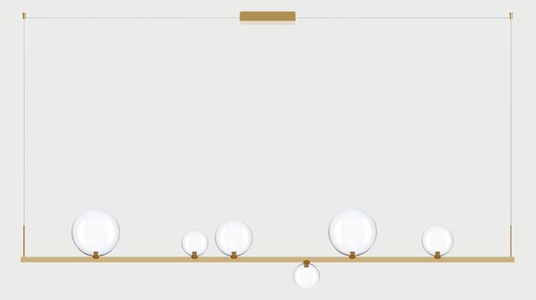 Lodes Závěsné lineární LED svítidlo RANDOM STICK, XL, d.180cm Teplota světla: 2700, Barva stínidla: Kouřová, Barva baldachýnu: Černá