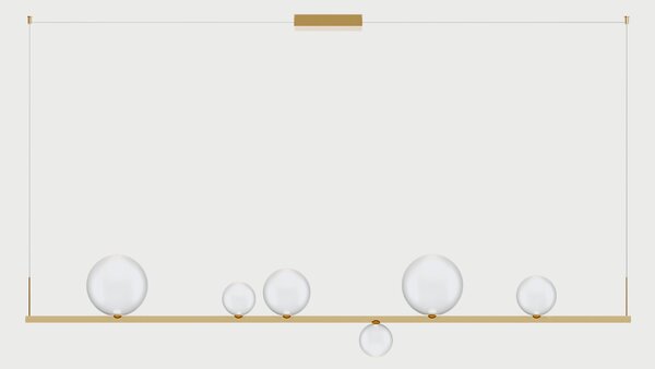 Lodes Závěsné lineární LED svítidlo RANDOM STICK, XL, d.180cm Teplota světla: 2700, Barva stínidla: Kouřová, Barva baldachýnu: Černá
